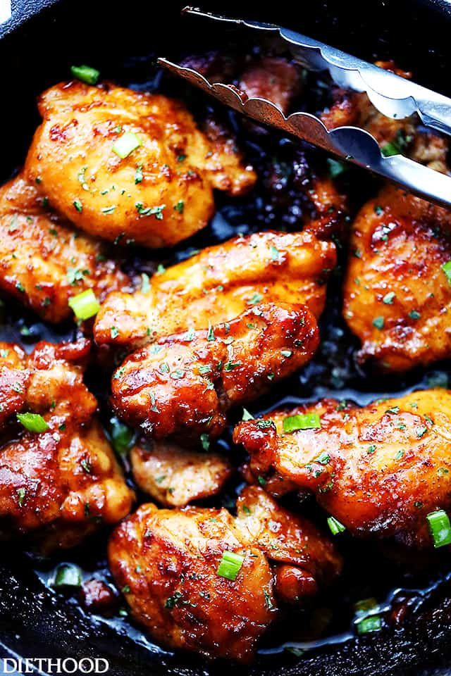 Boneless Chicken Thighs Recipes
 Spicy Sweet and Sticky Chicken Thighs Diethood