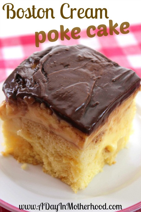 Boston Cream Pie Poke Cake
 Boston Cream Poke Cake