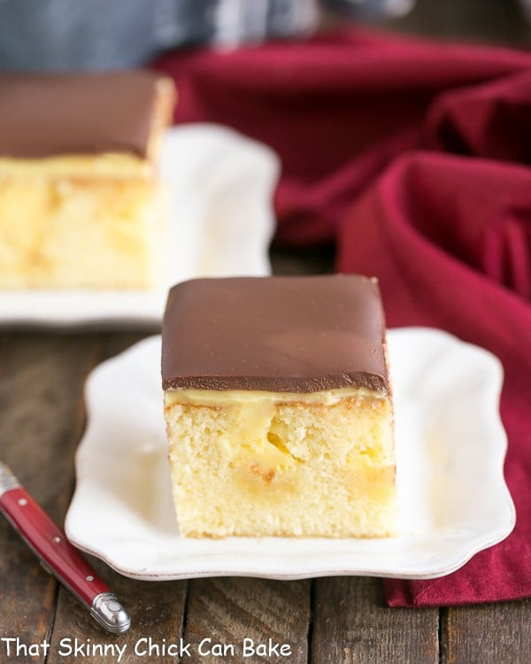 Boston Cream Pie Poke Cake
 Boston Cream Pie Poke Cake That Skinny Chick Can Bake