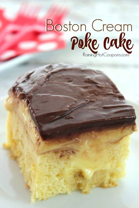 Boston Cream Pie Poke Cake
 Boston cream poke cake Boston cream and Poke cakes on