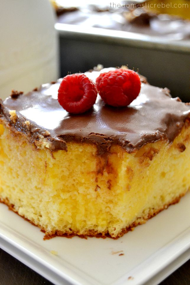 Boston Cream Pie Poke Cake
 Boston Cream Pie Poke Cake