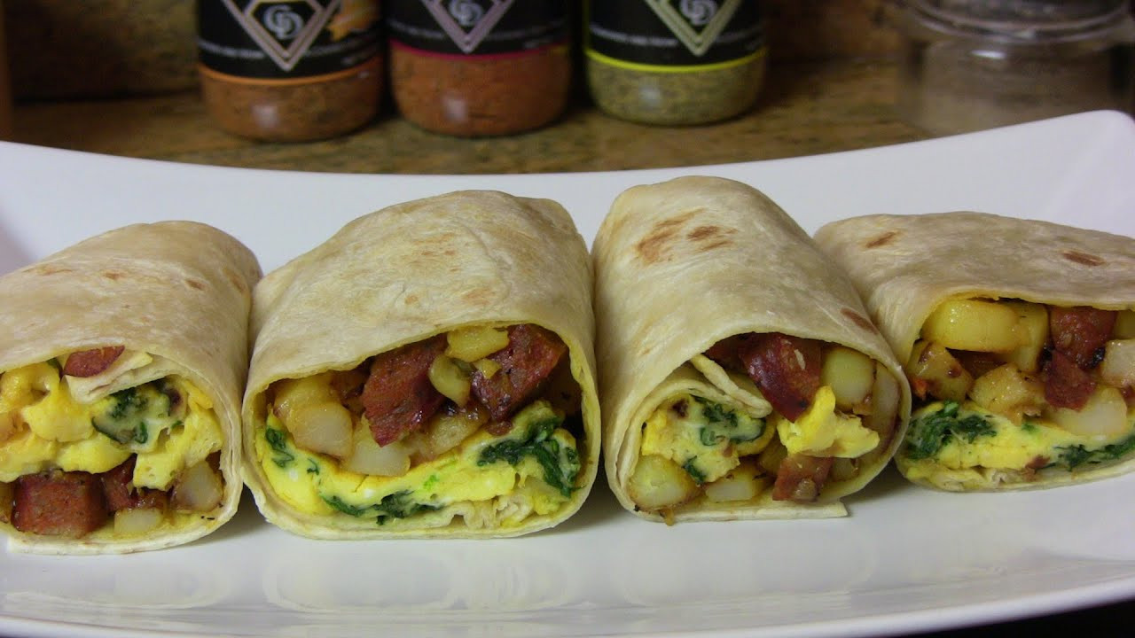 Breakfast Burrito Recipe Easy
 Potato Egg & Smoked Sausage Breakfast Burrito An Easy