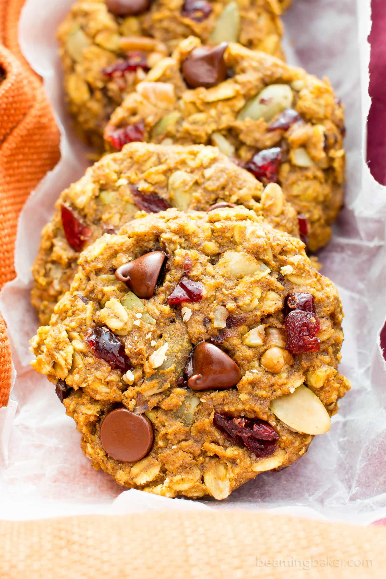 Breakfast Cookie Recipe
 Pumpkin Chocolate Chip Oatmeal Breakfast Cookies Vegan