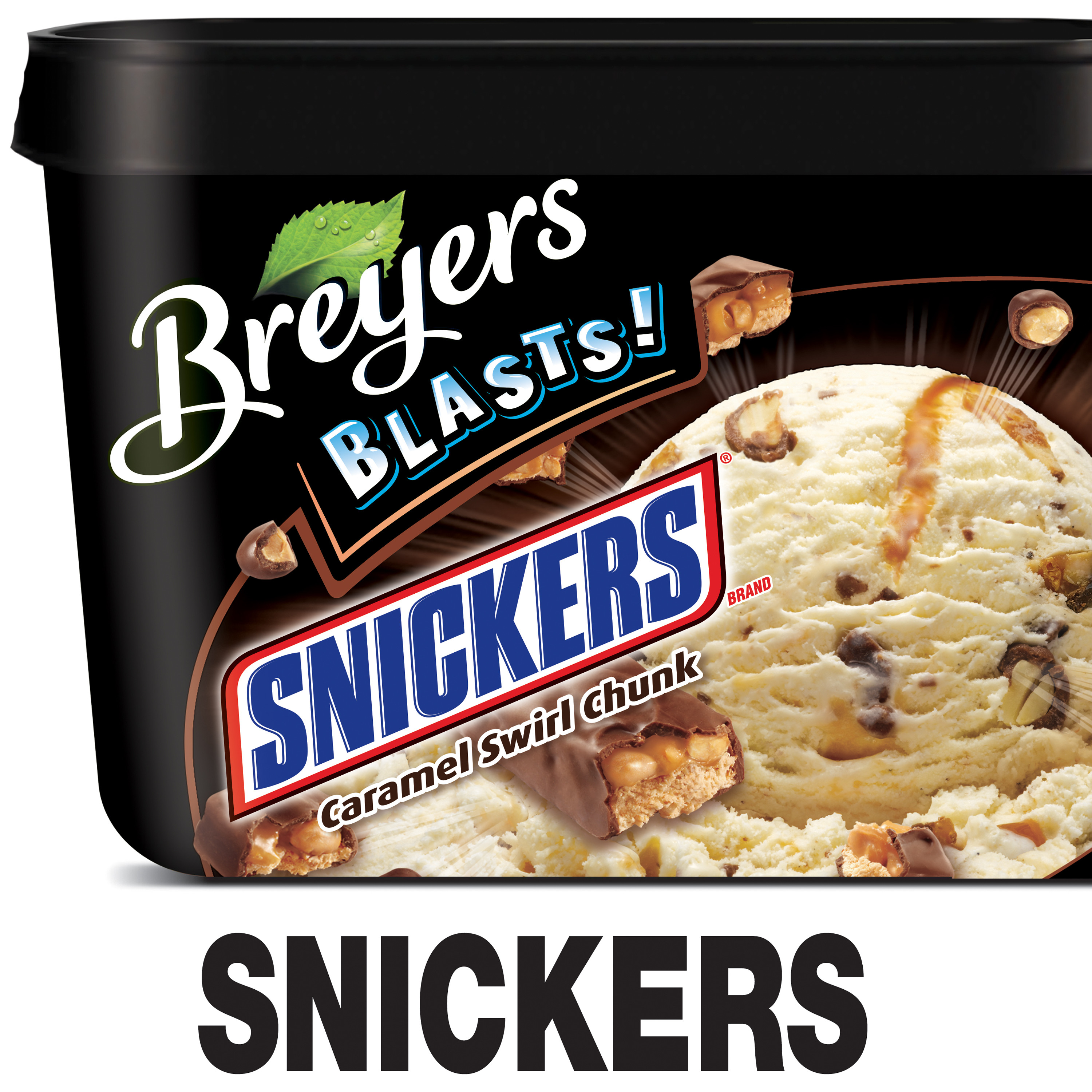 Breyers Frozen Dairy Dessert
 Breyers Blasts Snickers Caramel Swirl Chunk Frozen Dairy