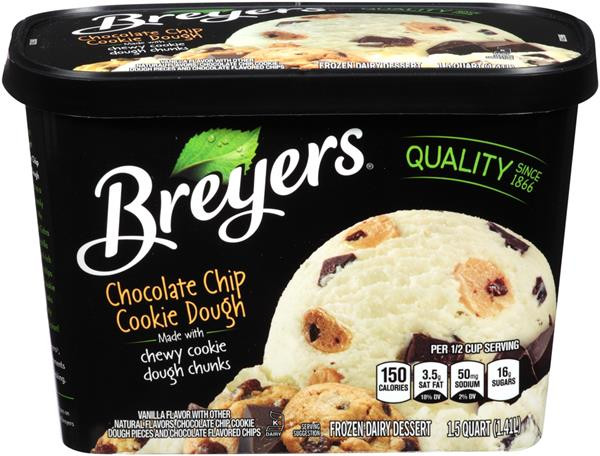 Breyers Frozen Dairy Dessert
 Breyers Chocolate Chip Cookie Dough Frozen Dairy Dessert