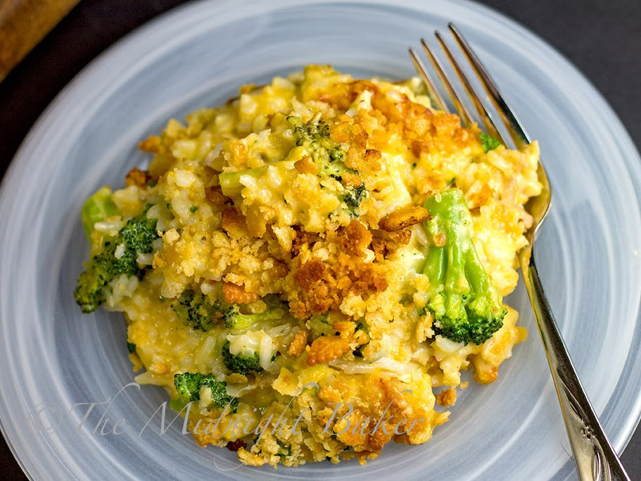 Broccoli Cheese Rice
 Cheesy Broccoli Rice Casserole The Midnight Baker