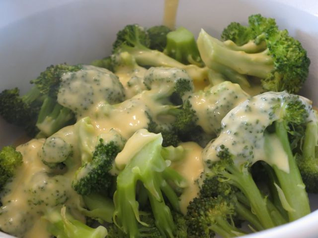 Broccoli Cheese Sauce
 Steamed Broccoli with Cheddar Cheese Sauce gluten free