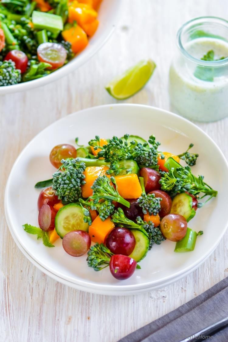 Broccoli Salad With Grapes
 Broccoli Grape Salad with Mango and Buttermilk Dressing