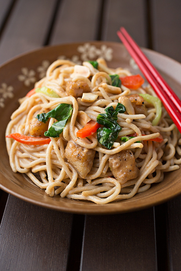 Brown Rice Noodles
 Peanut Chicken over Brown Rice Noodles