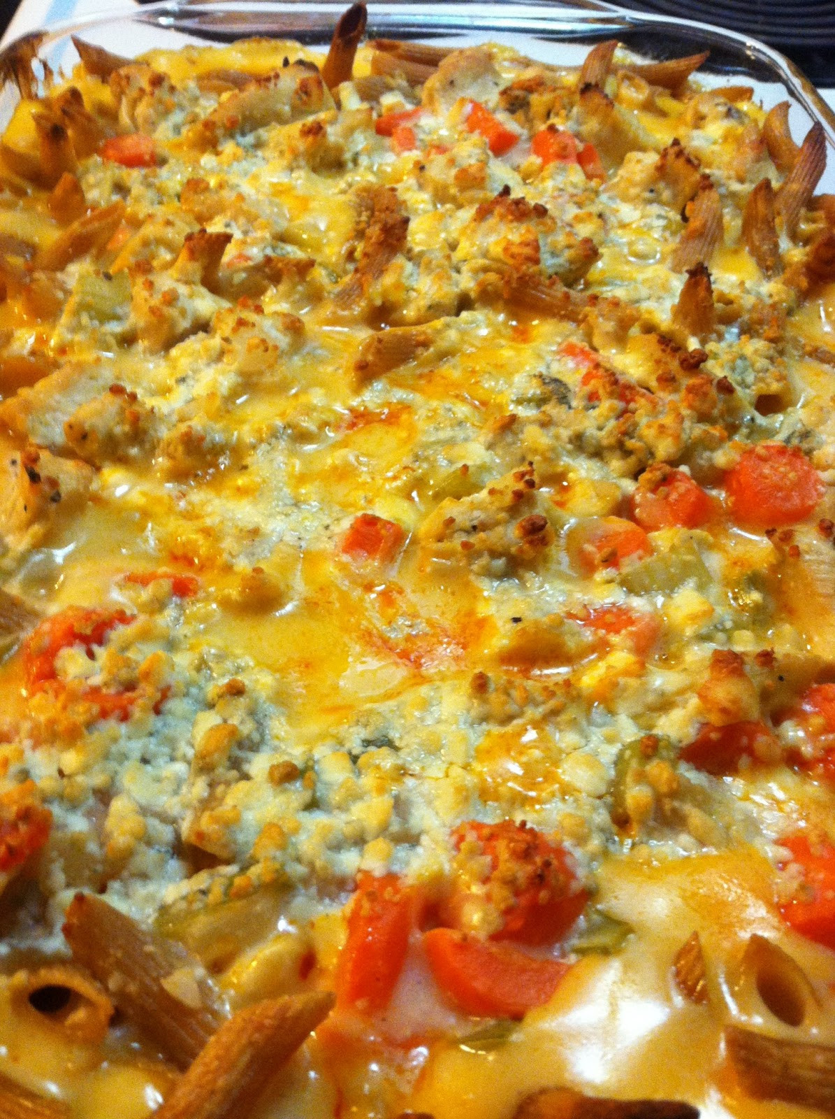 Buffalo Chicken Casserole
 Deceptively Healthy Buffalo Chicken Casserole