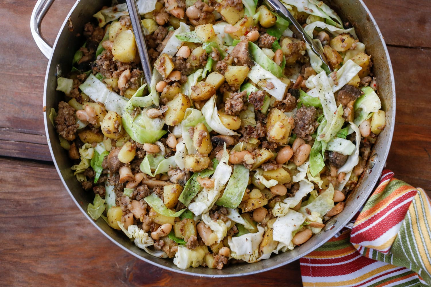 Cabbage And Potatoes
 Sausage Hash with Cabbage Potatoes and Beans