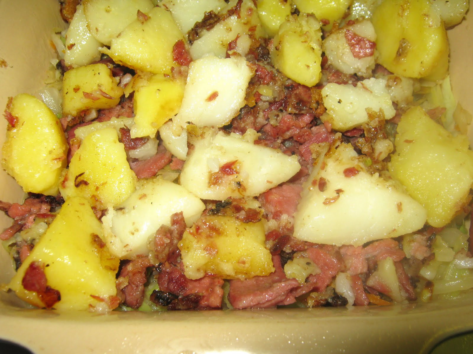 Cabbage And Potatoes
 Pastrami Cabbage Potatoes and ions