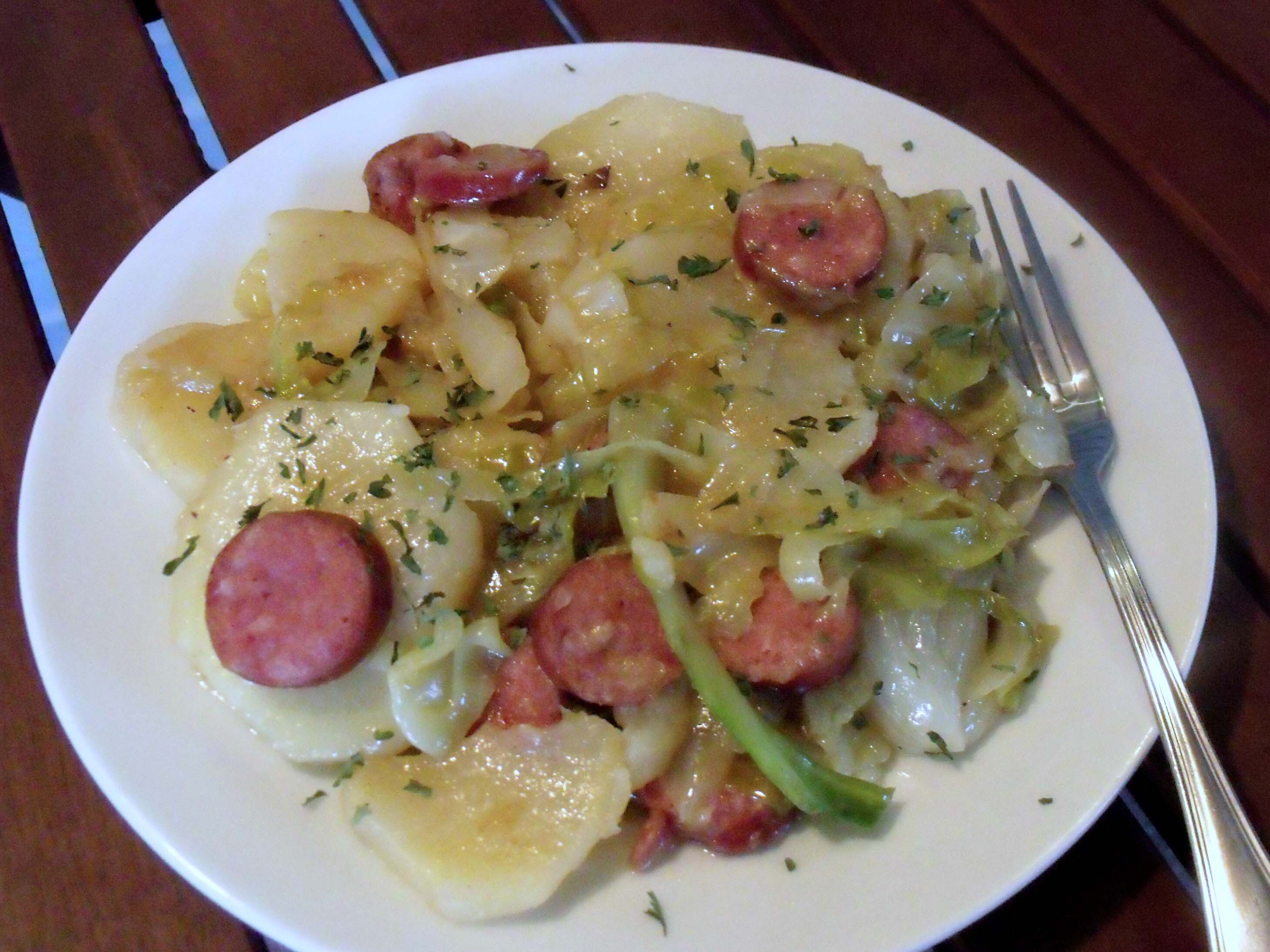 Cabbage And Potatoes
 Potato Cabbage Smoked Sausage Skillet Pompeian Spon