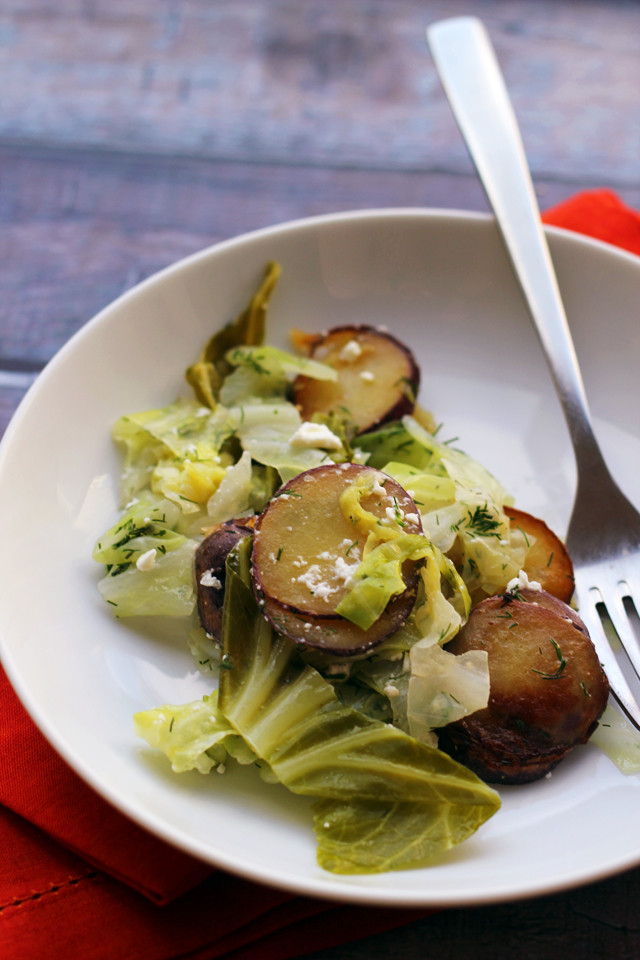 Cabbage And Potatoes
 Braised Summer Cabbage with Fried Potatoes Feta and Dill