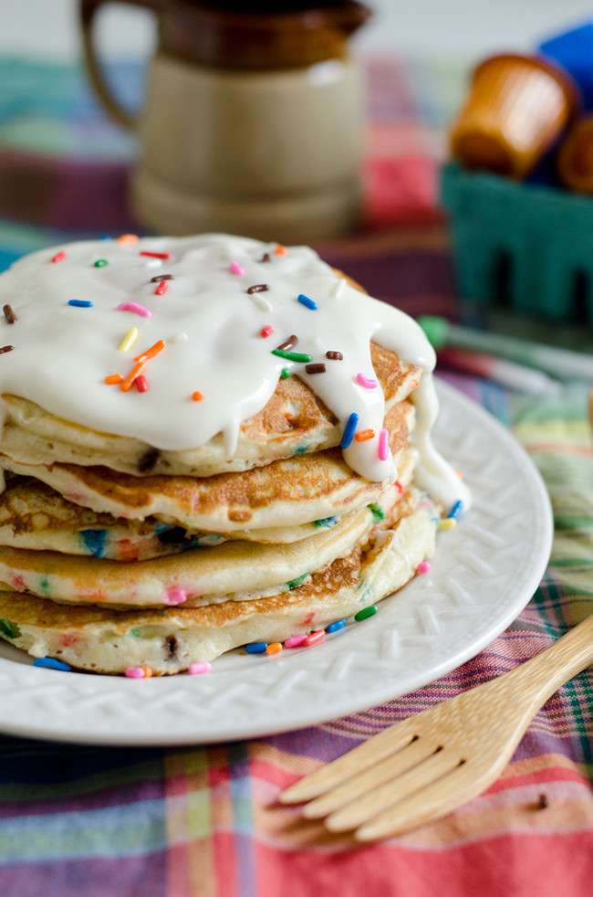 Cake Mix Pancakes
 Birthday cake pancakes