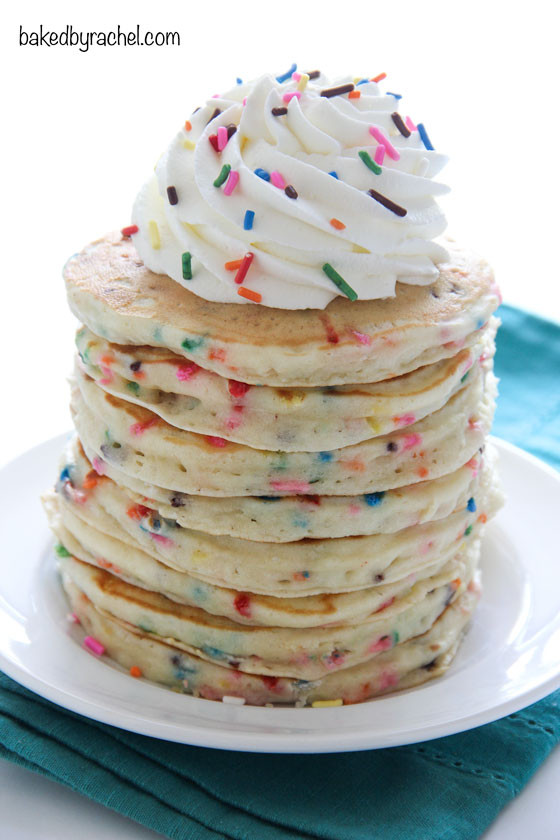 Cake Mix Pancakes
 Funfetti Cake Batter Pancakes