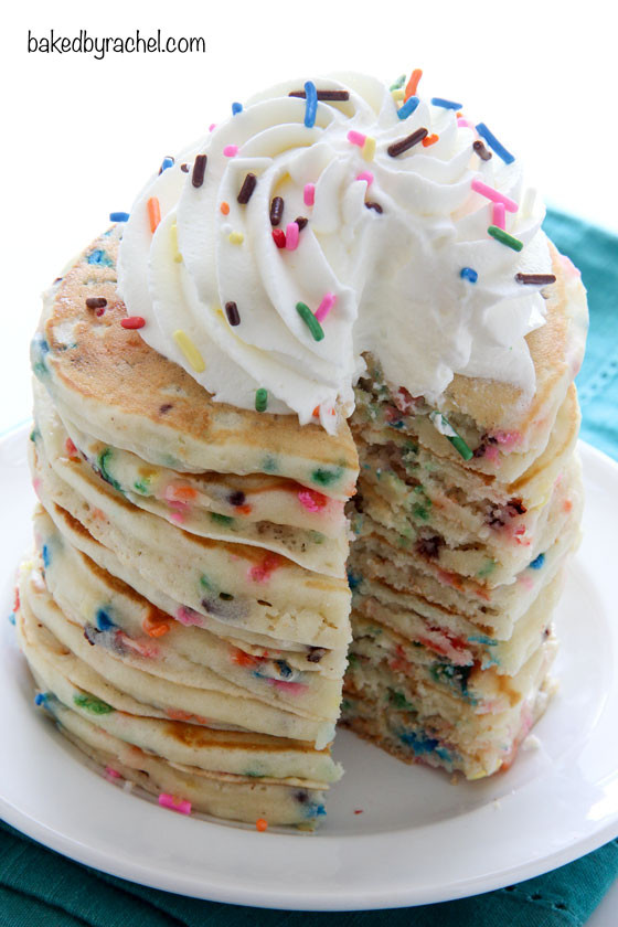 Cake Mix Pancakes
 Funfetti Cake Batter Pancakes