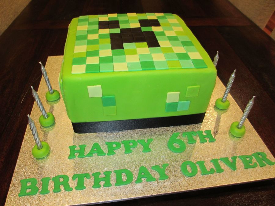 Cake Recipe Minecraft
 Minecraft Creeper 6Th Birthday Cake CakeCentral