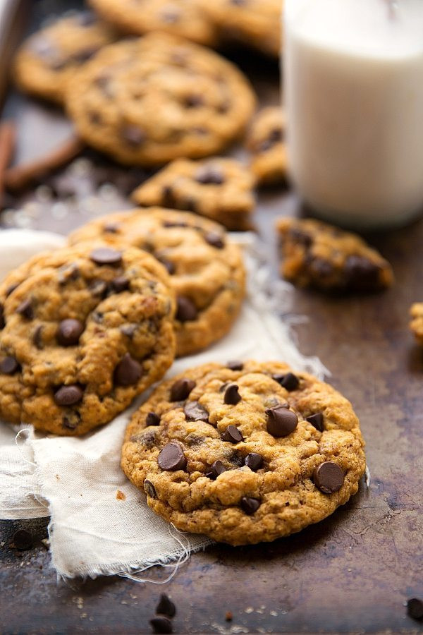 Cakey Chocolate Chip Cookies
 Pumpkin Oatmeal Chocolate Chip Cookies Non Cakey Version