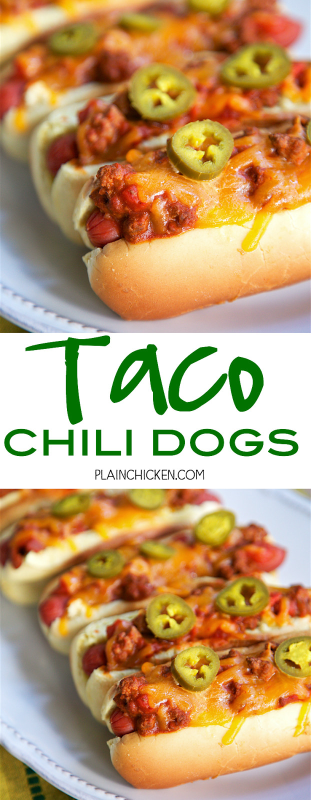 Can Dogs Eat Tomato Sauce
 Taco Chili Dogs hot dogs topped with a quick homemade
