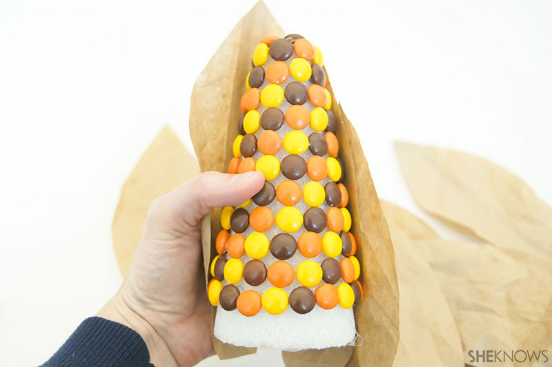 Candy Corn Cob
 Celebrate the harvest with this DIY candy corn on the cob