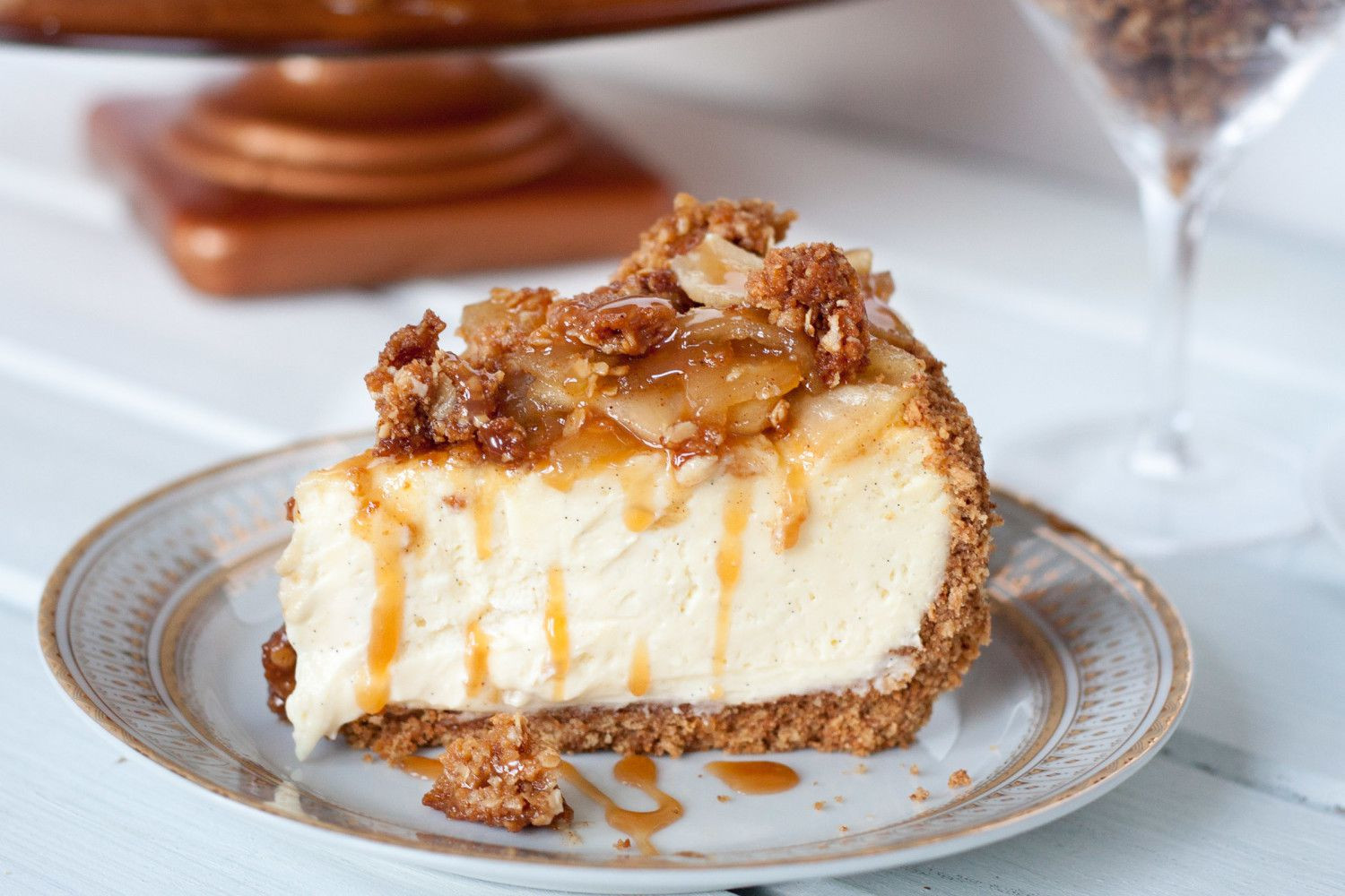 Caramel Cheesecake Recipe
 Caramel Apple Cheesecake with Crunchy Streusel Topping