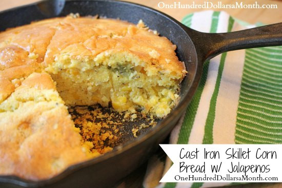 Cast Iron Skillet Cornbread
 Cast Iron Skillet Cornbread with Jalapenos e Hundred