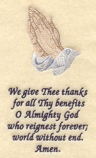 Catholic Dinner Prayer
 Machine Embroidery Designs at Embroidery Library