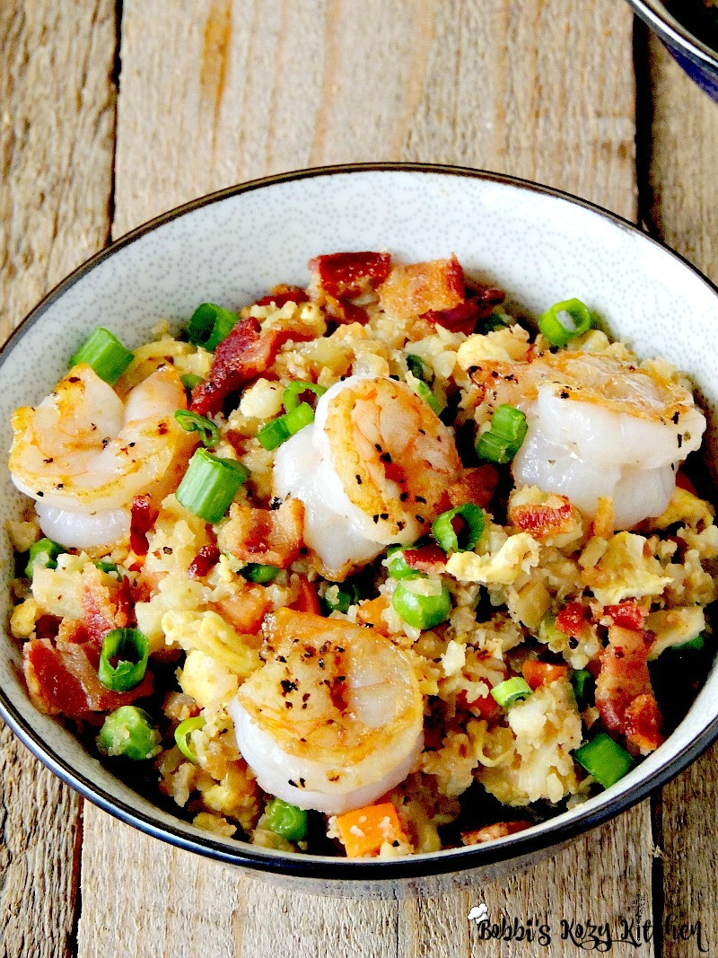 Cauliflower Fried Rice With Shrimp
 Shrimp and Bacon Cauliflower Fried Rice