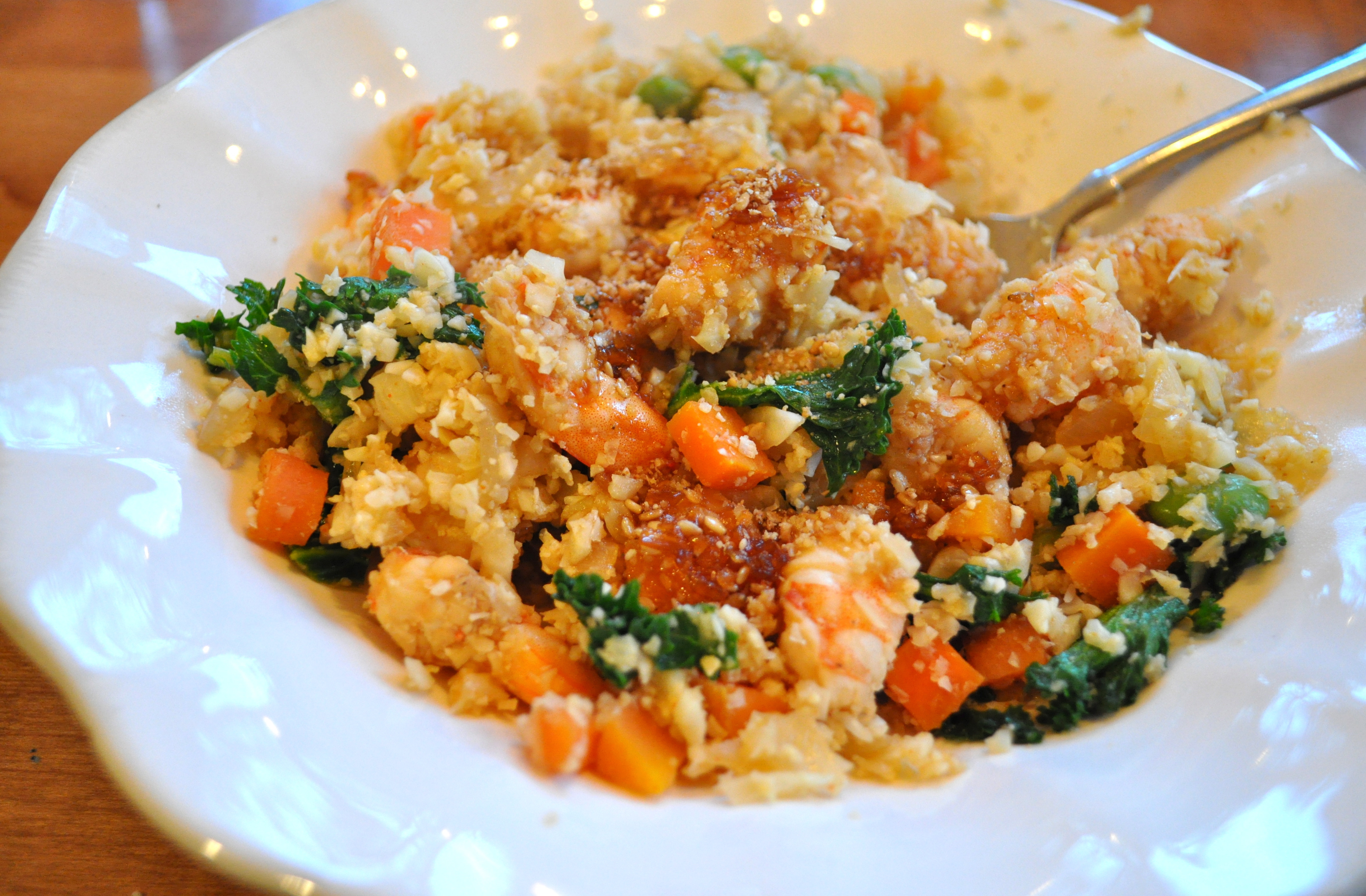 Cauliflower Fried Rice With Shrimp
 shrimp fried… cauliflower – blissful bites