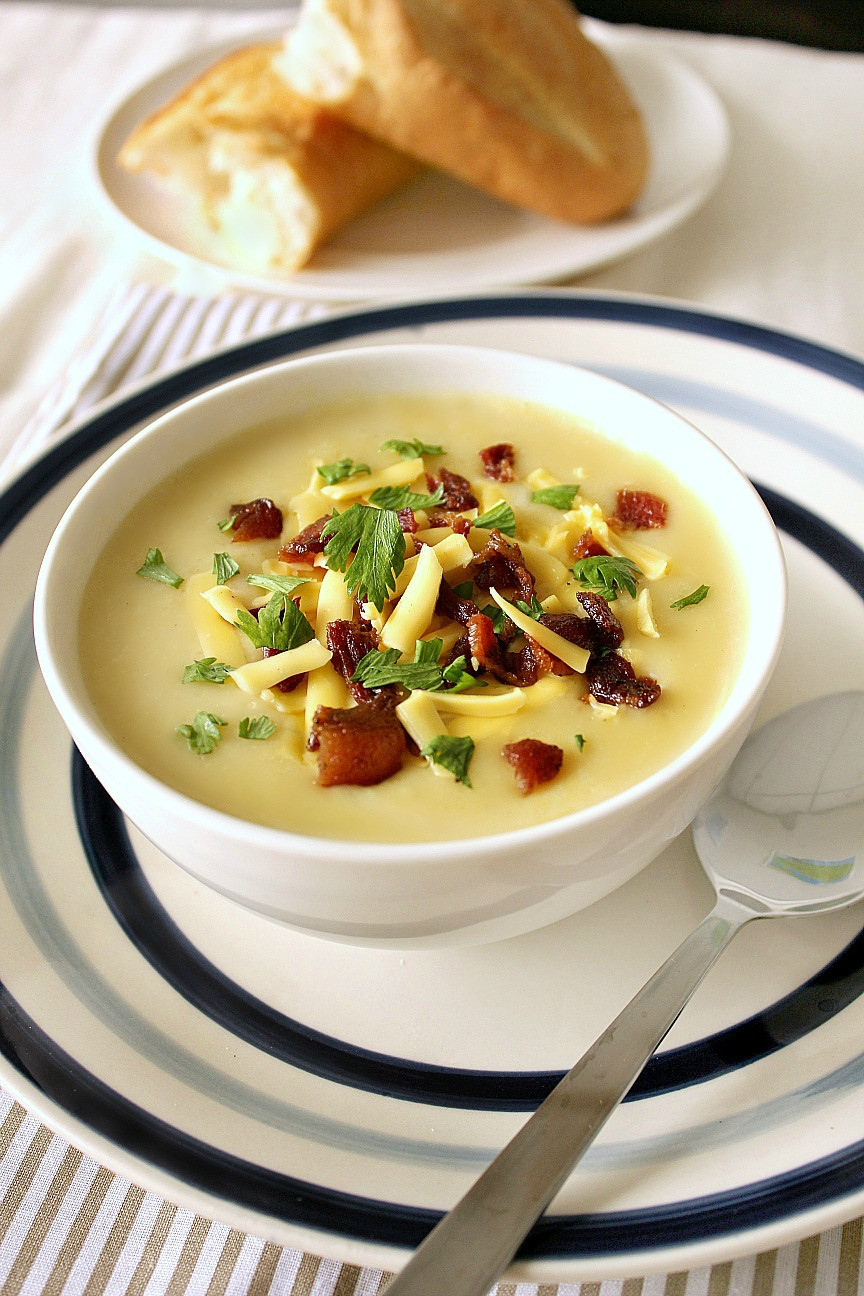 Cheddar Potato Soup
 Food Wanderings Potato Cheddar Soup to Get You Warm and Cozy
