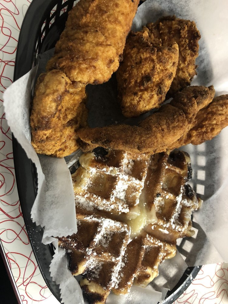 Cheeks Chicken And Waffles
 Chicken tenders are huge Yelp