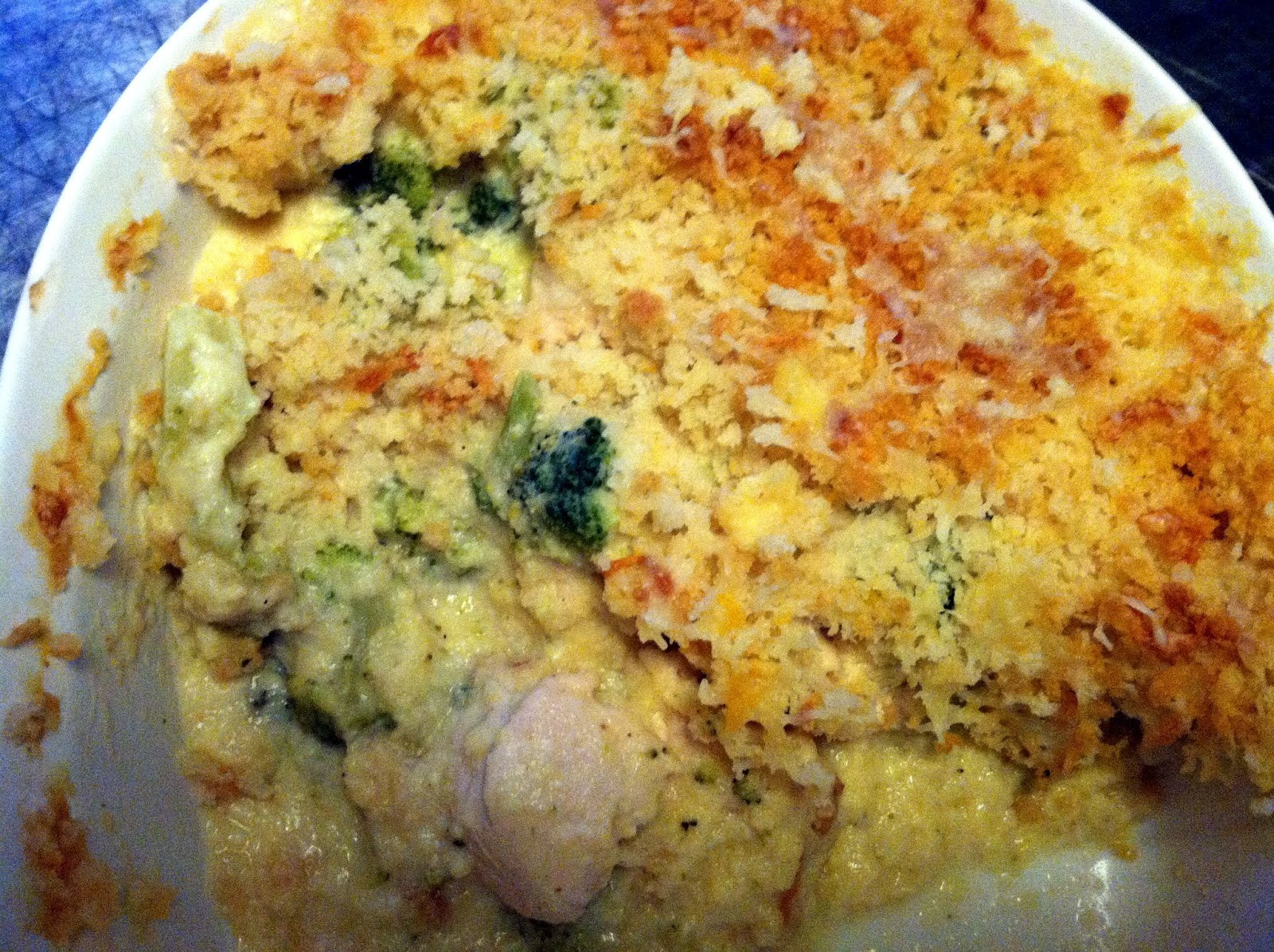 Cheesy Chicken Broccoli Bake
 Lightened up Cheesy Chicken & Broccoli Bake And What I Ate