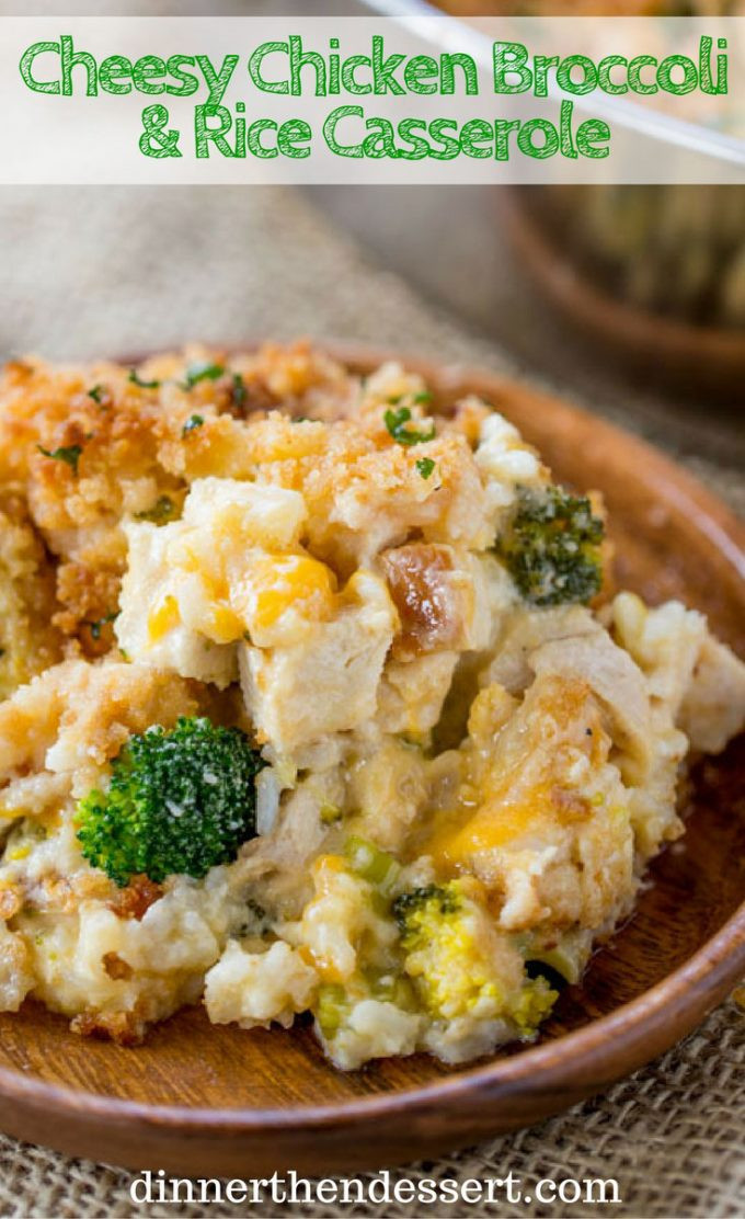 Cheesy Chicken Broccoli Bake
 cheesy chicken broccoli rice bake