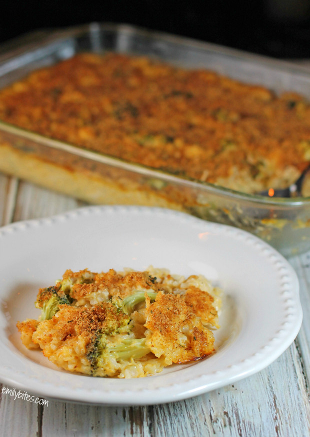 Cheesy Chicken Broccoli Bake
 Cheesy Chicken Broccoli and Rice Casserole Emily Bites