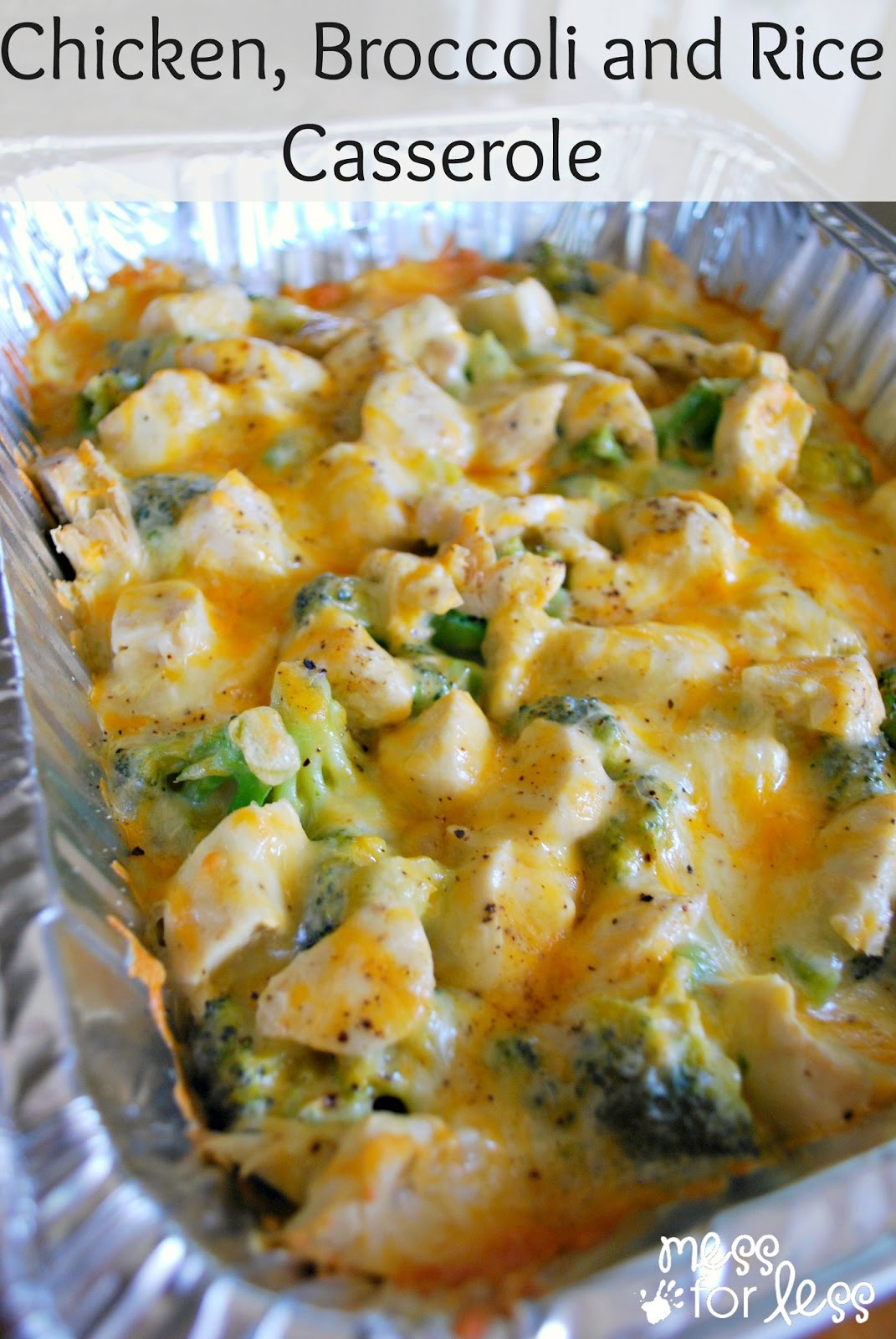 Cheesy Chicken Broccoli Bake
 Cheesy Chicken and Broccoli Casserole Mess for Less