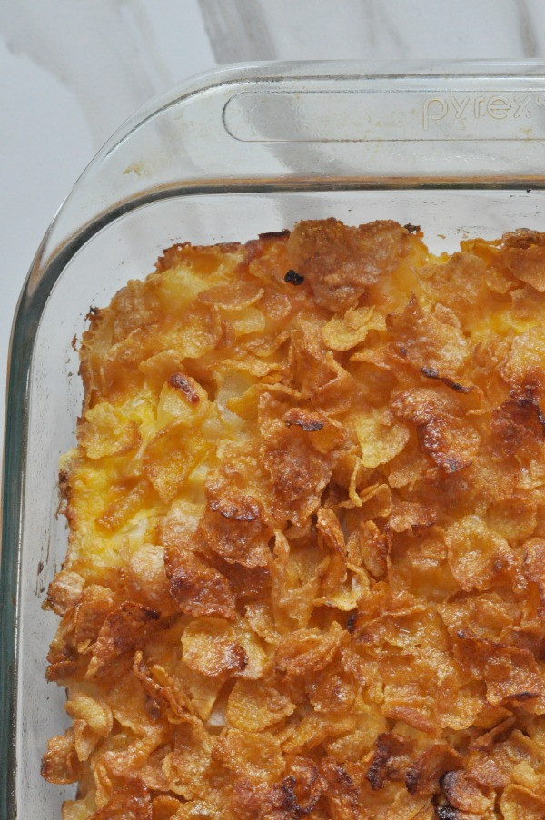 Cheesy Potatoes With Corn Flakes
 diced potato casserole with corn flakes