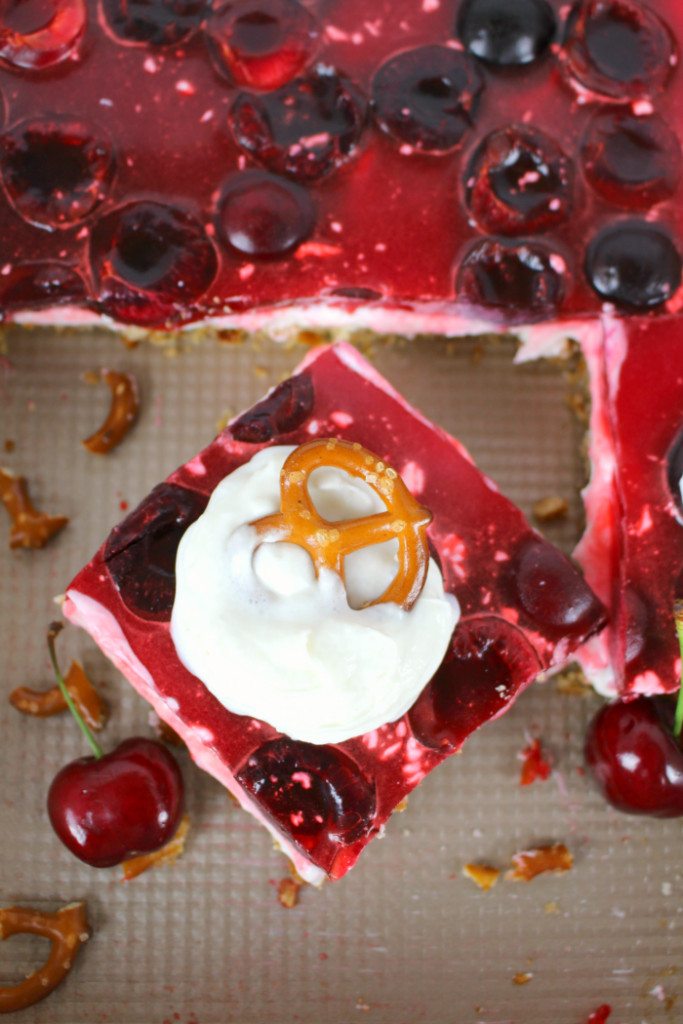 Cherry Pretzel Dessert
 cherry pretzel squares