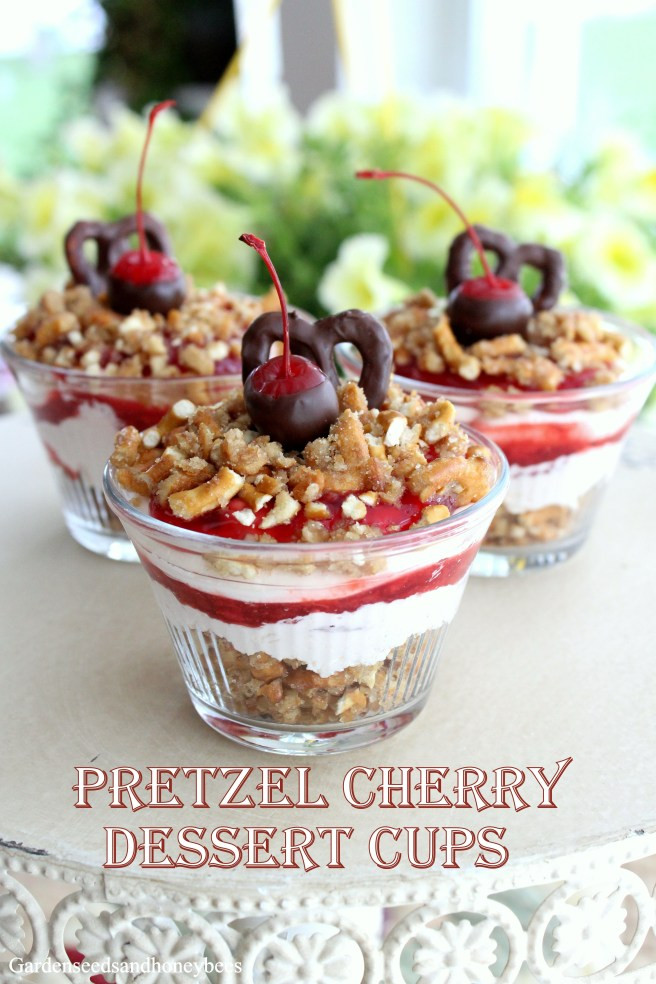 Cherry Pretzel Dessert
 Pretzel Cherry Dessert Cups Garden Seeds and Honey Bees