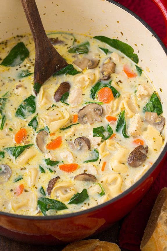 Chicken And Cream Of Mushroom Soup
 Creamy Chicken Spinach and Mushroom Tortellini Soup