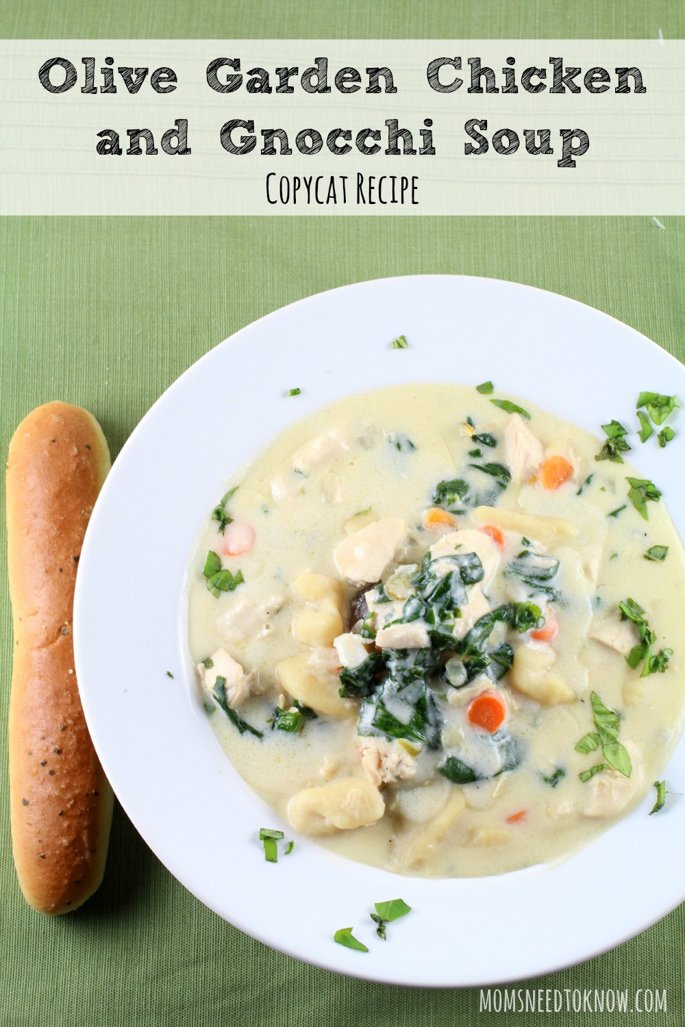 Chicken And Gnocchi Soup Olive Garden
 Copycat Olive Garden Chicken and Gnocchi Soup Recipe