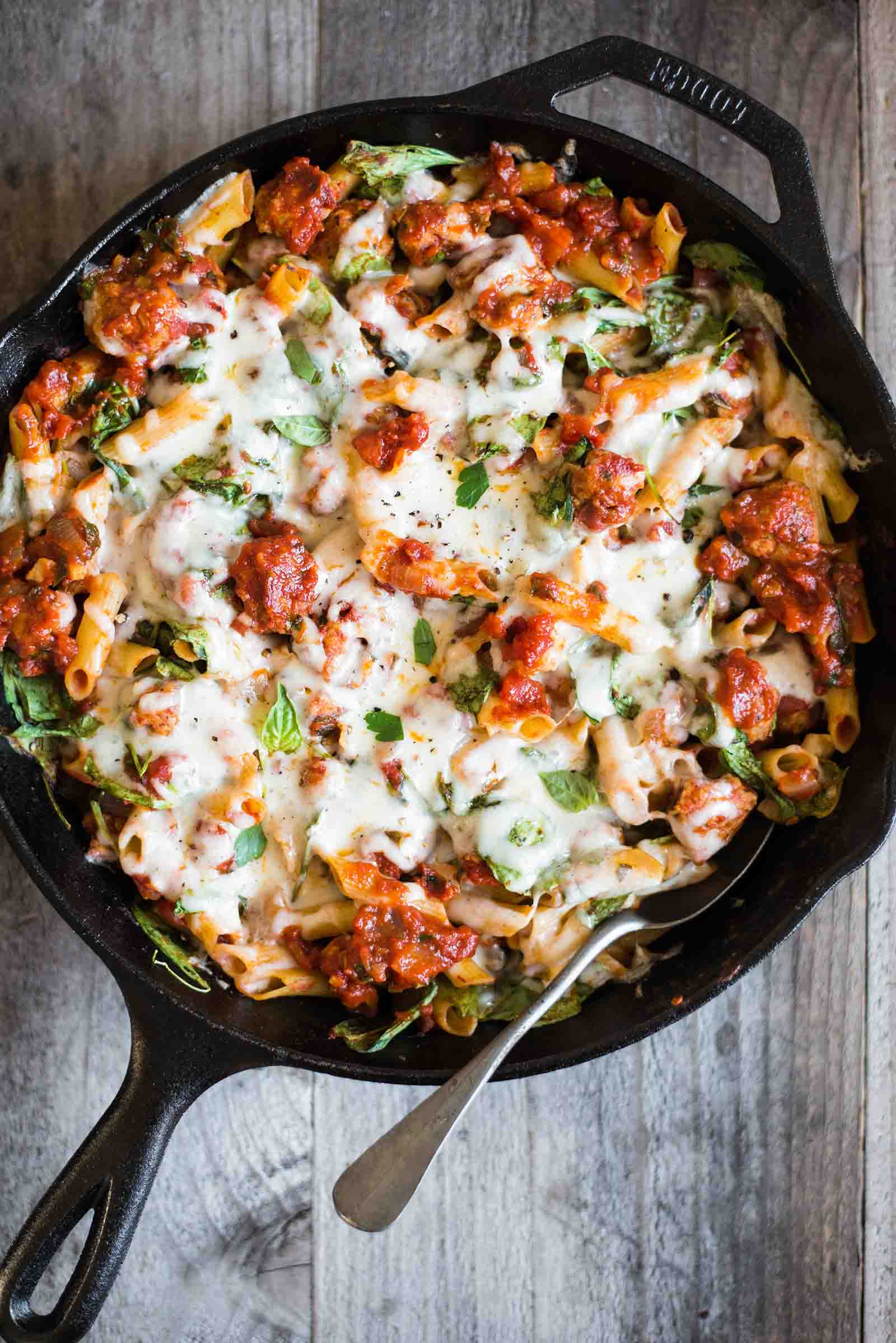 Chicken And Sausage Recipes
 Pasta Skillet with Chicken Sausage Cheese & Spinach