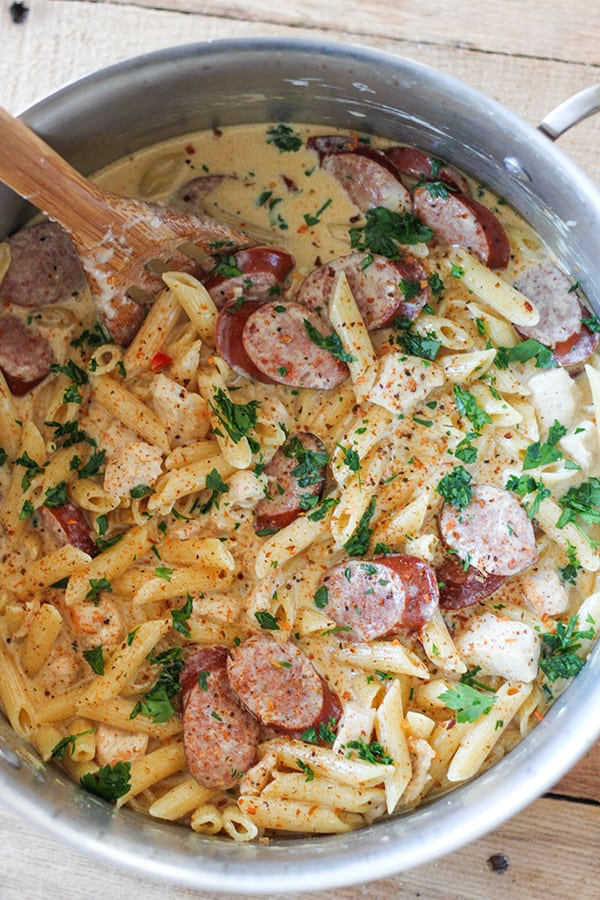 Chicken And Sausage Recipes
 e Pot Cajun Chicken and Sausage Alfredo Pasta No 2 Pencil