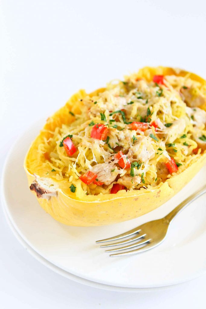 Chicken And Spaghetti Squash
 Pesto Chicken Stuffed Spaghetti Squash Recipe Healthy