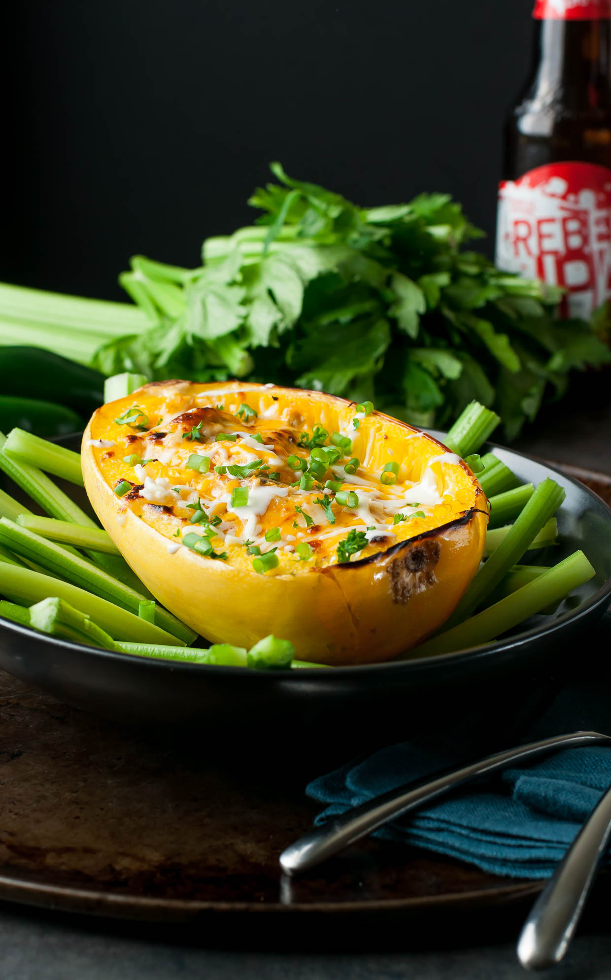 Chicken And Spaghetti Squash
 Cheesy Buffalo Chicken Spaghetti Squash Bowls