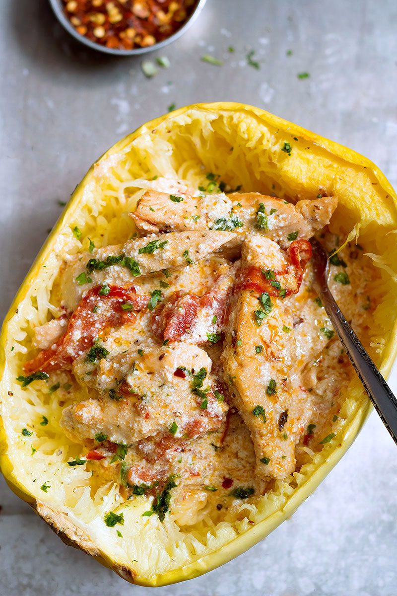 Chicken And Spaghetti Squash
 Chicken Spaghetti Squash Recipe — Eatwell101