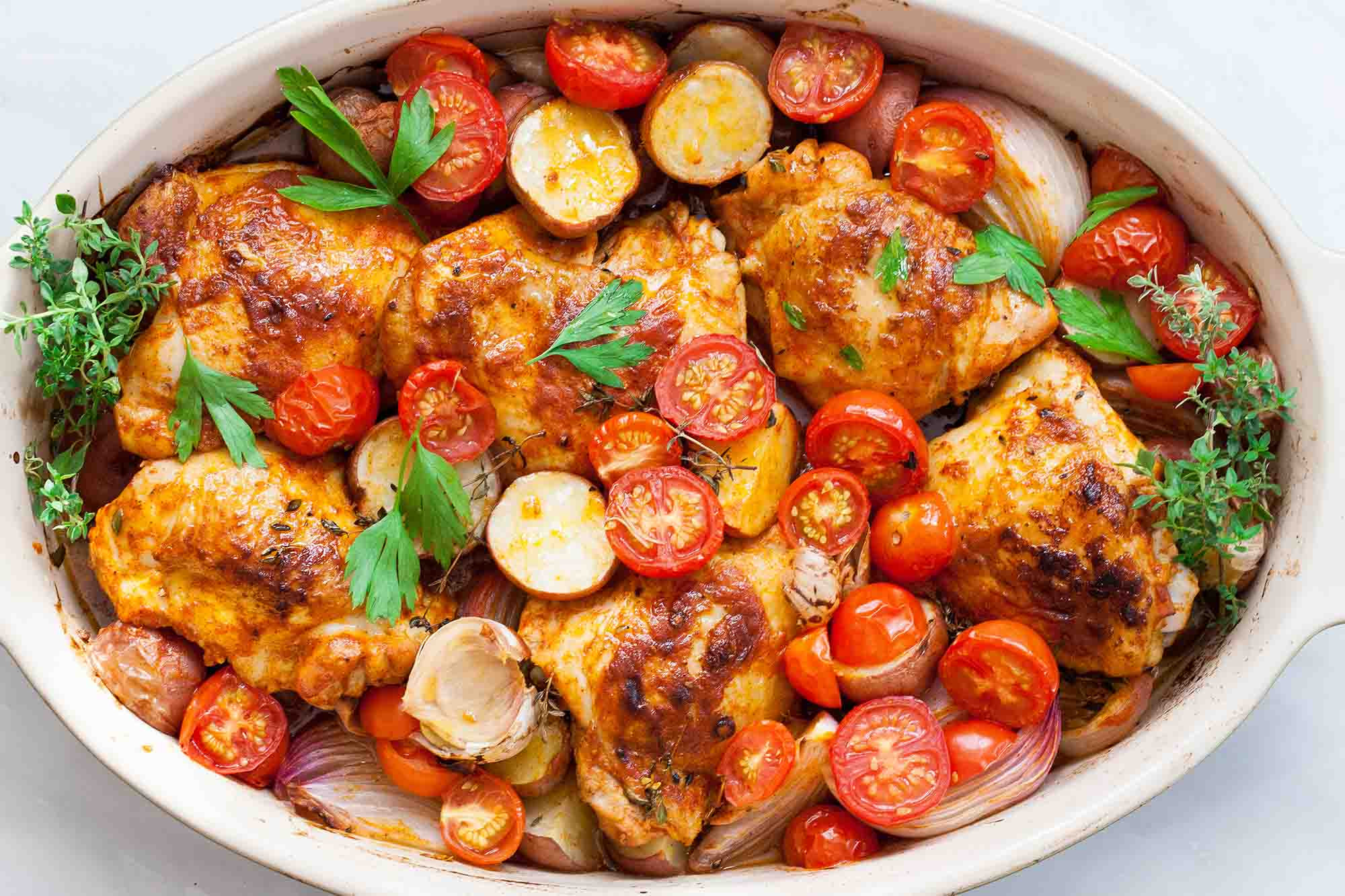 Chicken And Tomato Recipes
 e Pan Paprika Chicken with Potatoes and Tomatoes Recipe