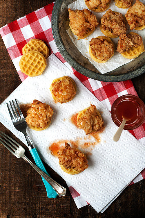 Chicken And Waffles Appetizer
 Bite Size Buttermilk Chicken and Waffles