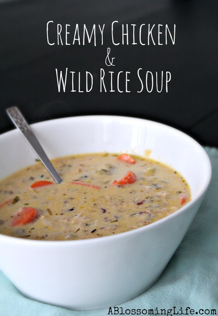 Chicken And Wild Rice Soup Recipe
 Creamy Chicken and Wild Rice Soup A Blossoming Life