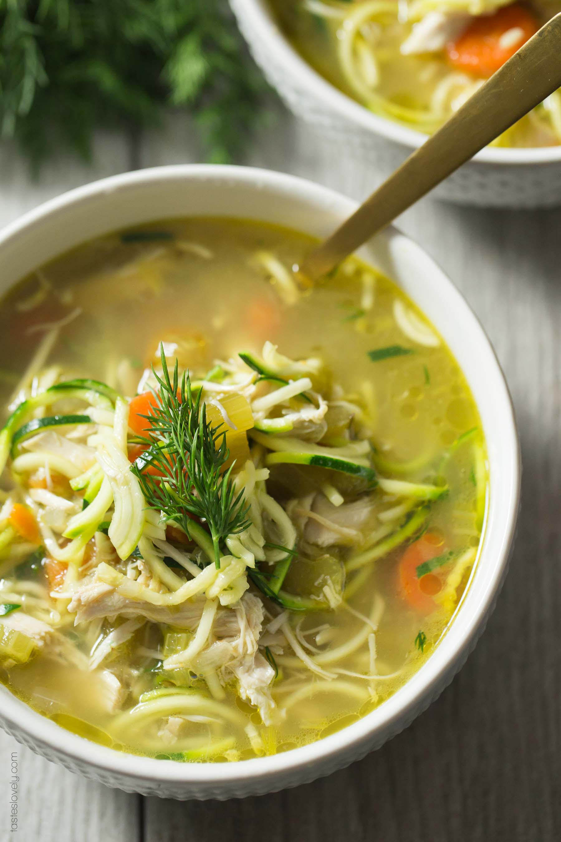 Chicken Broth Soup Recipe
 Chicken Zoodle Soup with Dill Tastes Lovely